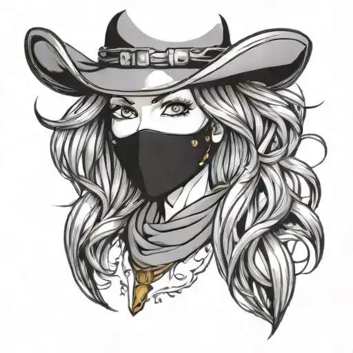 Woman Face Western Cowgirl