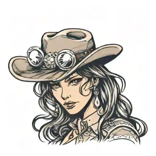 Woman Face Western Cowgirl