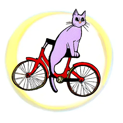 Cat Bicycle Moon