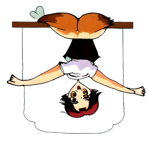 Calico Cat Sitting Upside Down