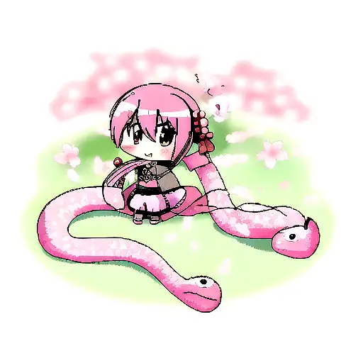 Kawaii Snake Cherry Blossom