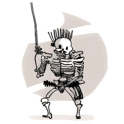 Samurai Skeleton Who Smokes