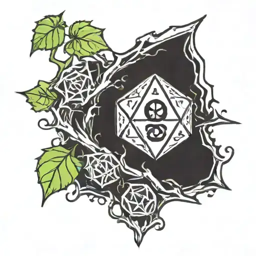 Rooted D20 Dice Druid Symbol