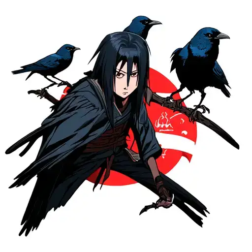 Itachi Uchiha With Crows