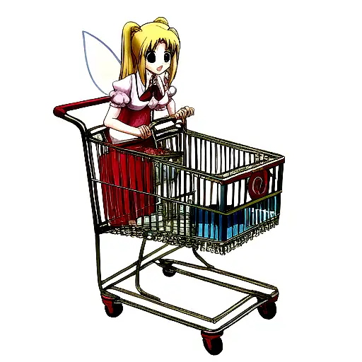 Fashionable Anime Fairy With Shopping Cart