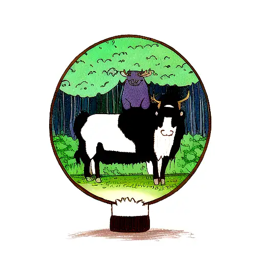 An Ox Surrounded By Lush Forest Scenery