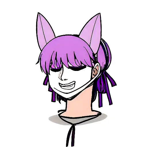 Laugh Now Cry Later Masks With A Purple Ribbon Going Down The Middle That Says Pain And Strength