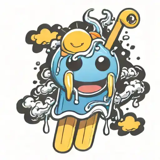 Sun As Popsicle Melting Smiley Face