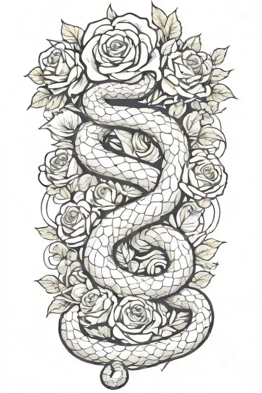 Snake And Roses