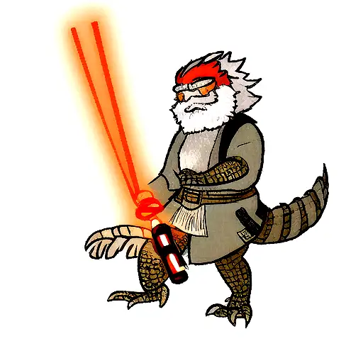Bearded Dragon With A Lightsaber