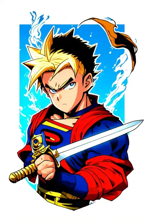 Future Trunks Super Sayin Holding His Sword