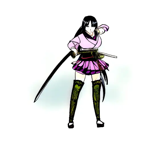 Beautiful Girl With A Katana