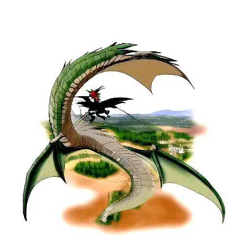 Dragon Fliegt Durch Die Berge