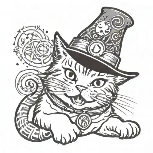Laughing Cat With Hat And Virgo Astrological Sign