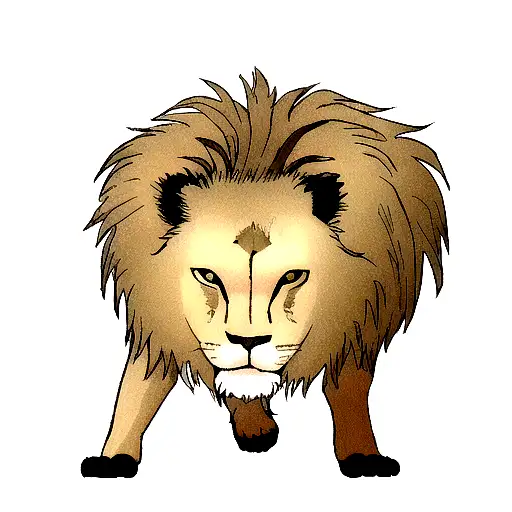 Lion With Lines Which Are Bound To My Parents