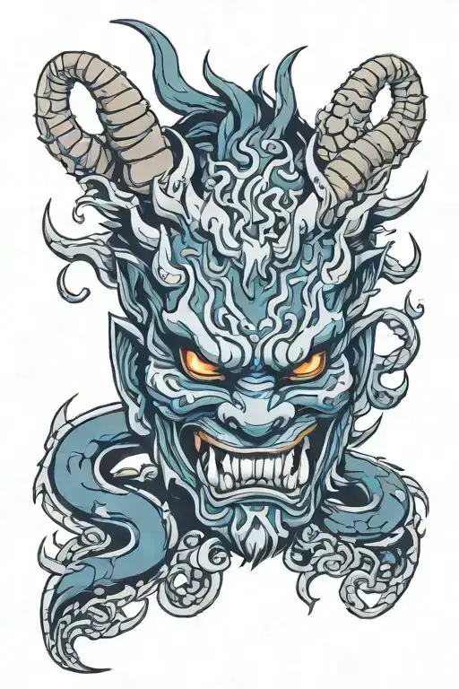 Oni Mask With Dragon