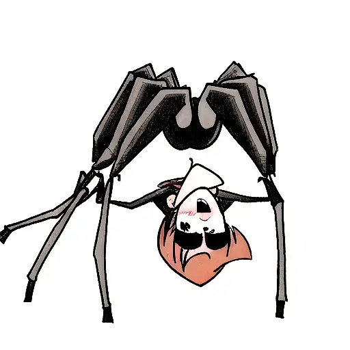 A Girl With A Spider In Her Mouth