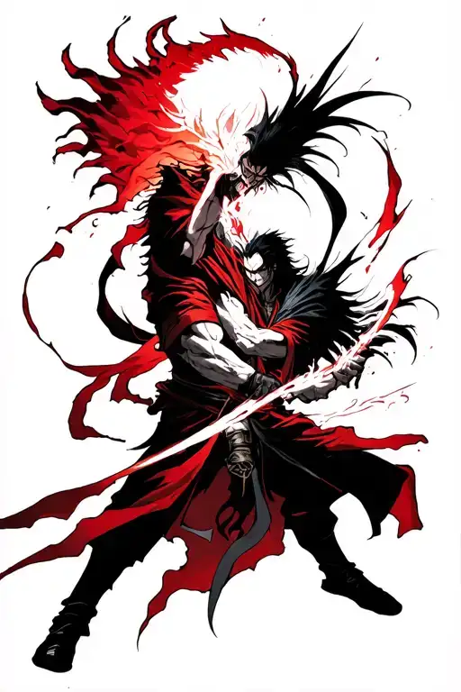 A Fight Between Guts Berserk And Kenpachi Bleach