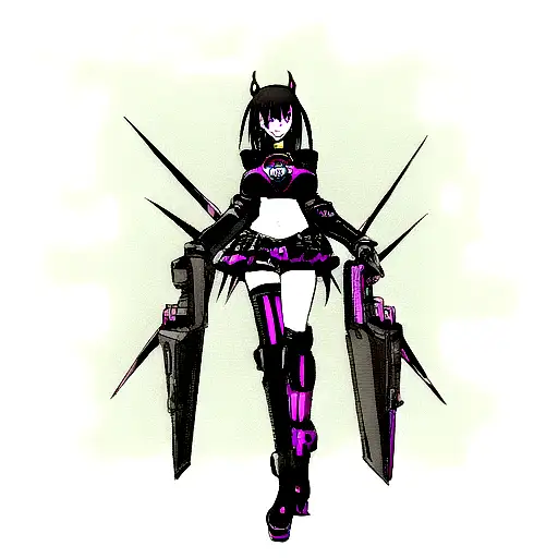 Goth Anime Girl Cyberpunk Style
