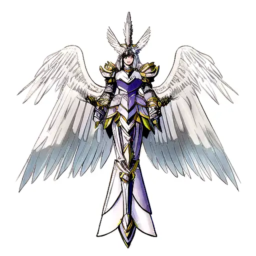 Archangel Chamuel As A Majestic Warrior With Intricate Armor And Wings