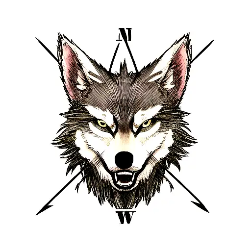 Arrow Compass Wolf