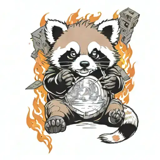 Red Panda Burning Down A City