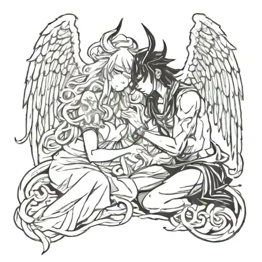 A Demon Prevents An Angel From Speaking