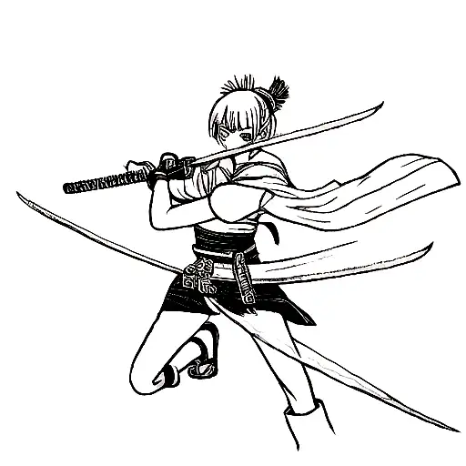 Female Samurai With 2 Swords