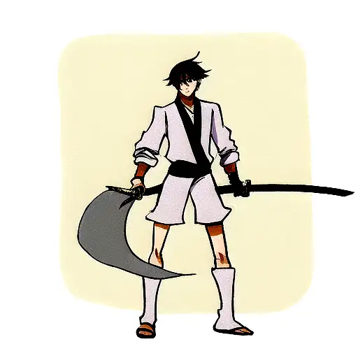 Fighter Standing On His Ankles With A Long Sword