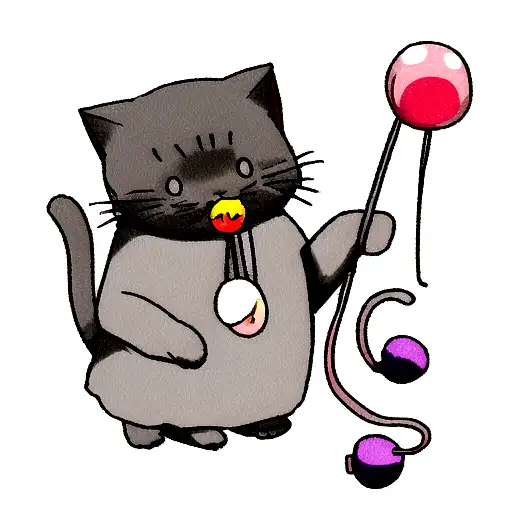 Cat In Hat With Lollypop In His Mouth