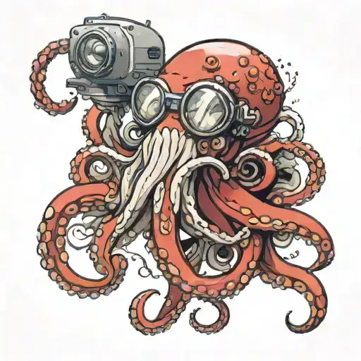 Red Octopus With Gogggles