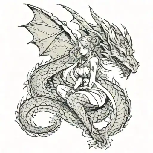 Dragon Plus Woman On It