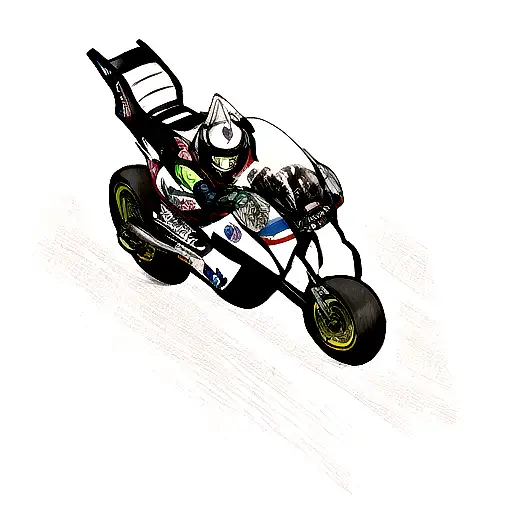 A Sleek Motorcycle Racing Through A Cosmic Galaxy Filled With Anime Characters