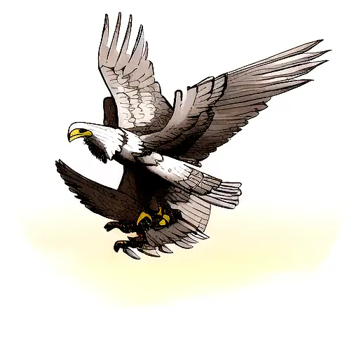 A Majestic Robot Eagle Soaring Above A Mountain Range At Sunset