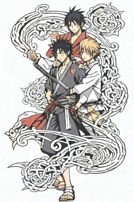 Kanji Gin Tama With A Line Horizontally In Between Both Of Them