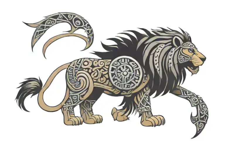 A Lion In Aztec Armor