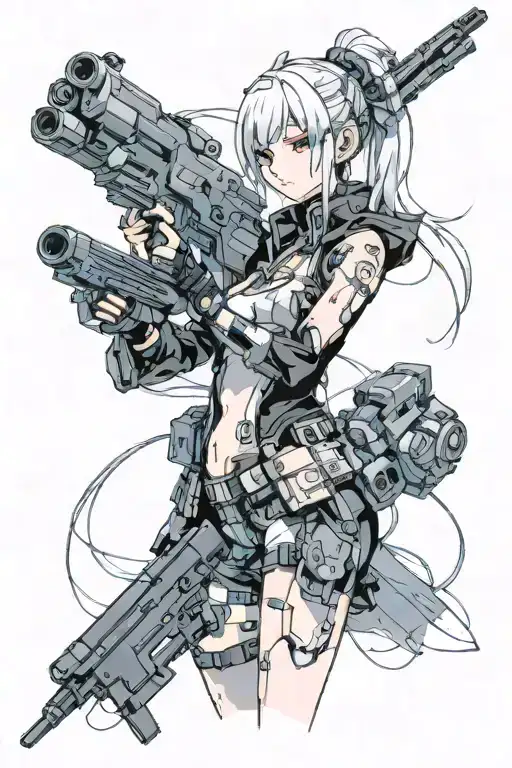 Cyberpunk Anime Girl Weapon