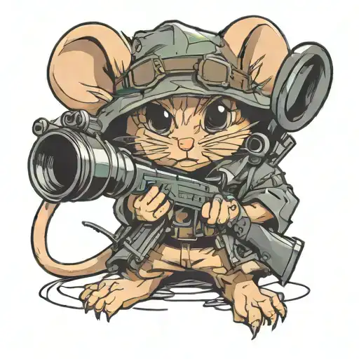 Cute Mouse With Sniper