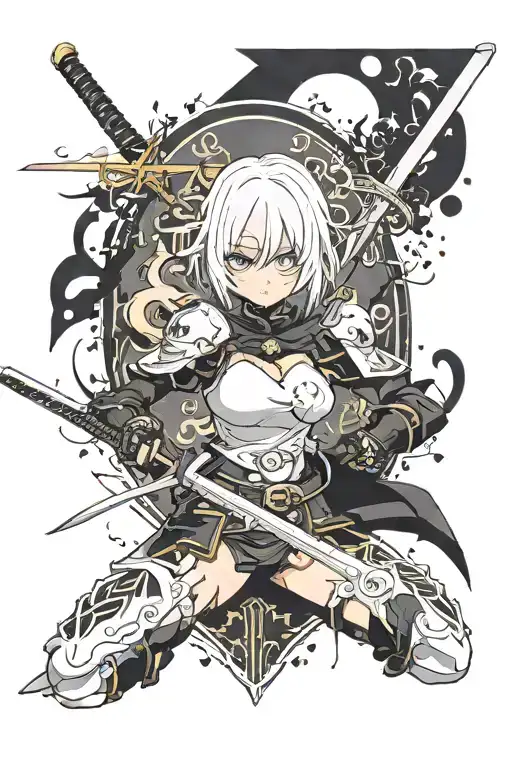 2B Bust With Their Katana At The Bottom Of The Image