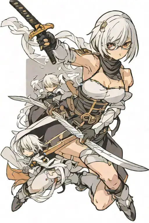 2B Bust With Their Katana At The Bottom Of The Image