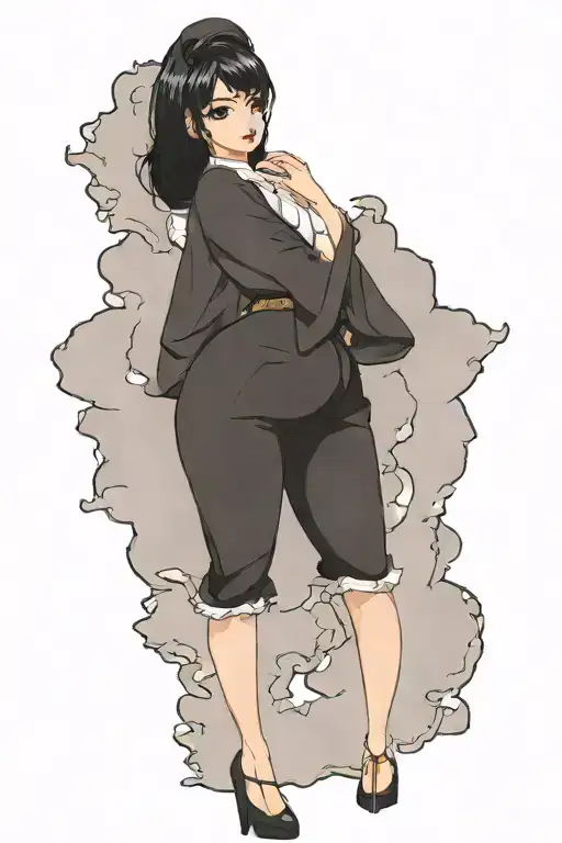 Pinup Girl Sexy No Border Black Hair Full Body Standing