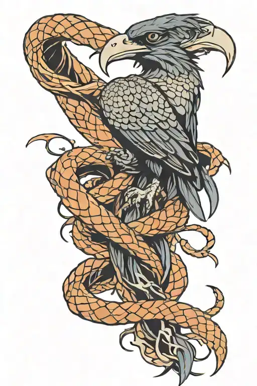 Snake Wrapped Raven