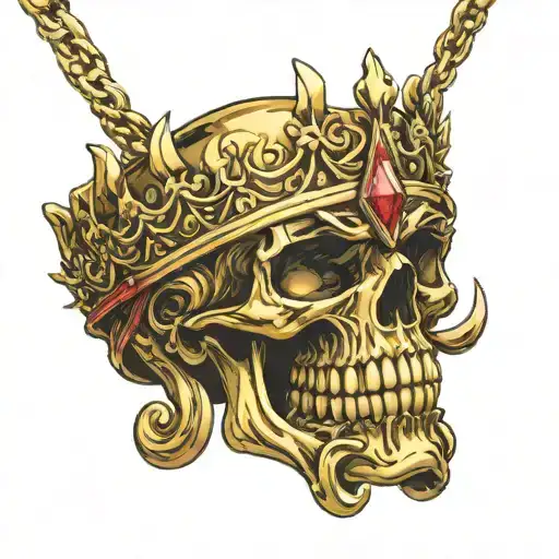 Cigar Crown Of A King Gold Tooth Gold Necklace Annoyed Anime