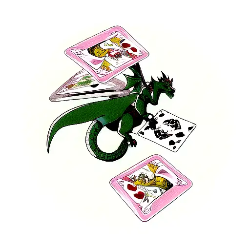 Dragon On Playing Card