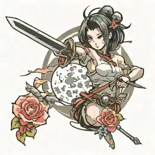 Katana Stabbed Into The Moon