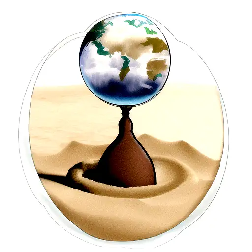 Hourglass With Earth On Bottom Half Being Covered In Sand From The Top