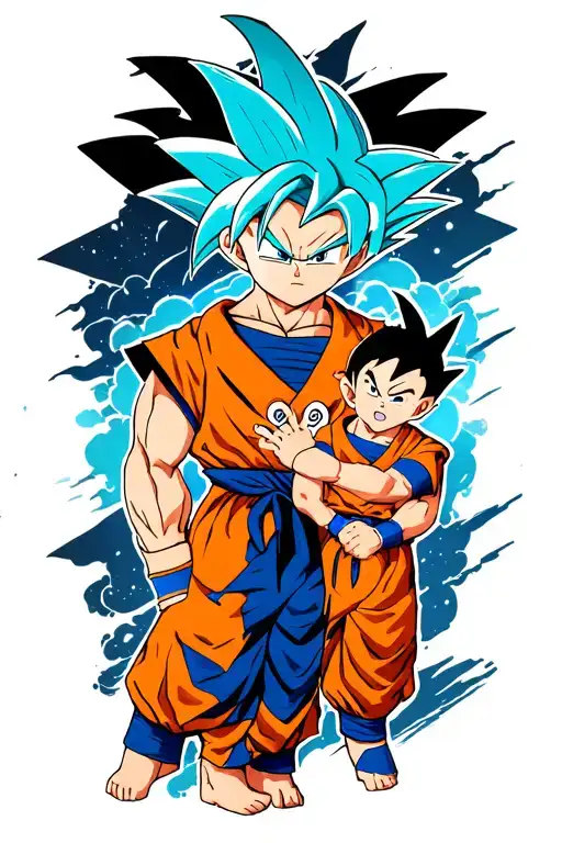 Goku Gohan And Goten Father Son