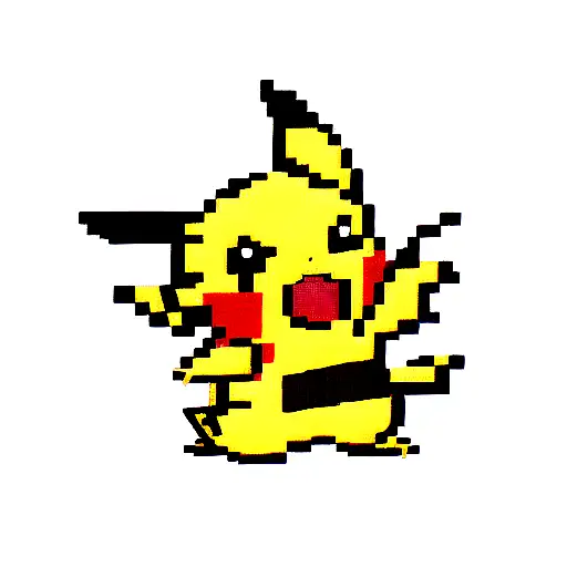 Pixelated Pikachu With 4 Star Dragon Ball