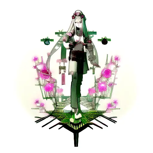 Cyberpunk Tree Buddhist Petal Structure And Viking Runes