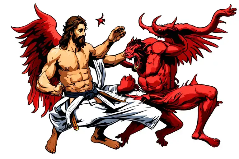 Jesus Vs Devil Jiu Jitsu